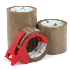 Brown Packing Tape with Dispenser, 2.4 Mil 1.88 Inch x 60 Yards, 6 Refills Rolls Packaging Tape for Moving, Shipping and Storage
