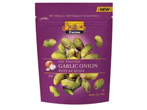 Setton Farms Naturally Seasoned Pistachio Kernels, Garlic Onion, No Shell Pistachios, Certified Non-GMO, Gluten Free, Vegan and Kosher, 5 oz Resealable Pouch