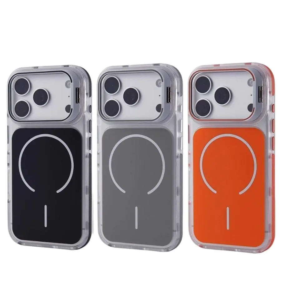 Premium Matte Non-Woven MagSafe Phone Case with Integrated Stand, Magnetic Bumper, Shockproof Shell for iPhone 17 Pro Max,16,15,14 Plus,13,12 Series - Stylish Pro/Plus Mobile Phone Accessory, Iphone 15