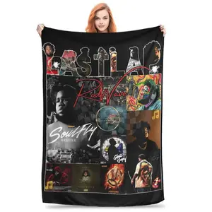Rod Wave Flannel Blanket Soft Warm Rap Music Throw for Fans Cozy Fleece Bed Sofa Stylish Home Decor Perfect Gift for Hip Hop Lovers