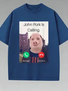 John Pork Funny Meme T-Shirt, Unisex Loose Fit Casual Short Sleeve, Tiktok Trendy Graphic Tee, Perfect for Friend Gatherings