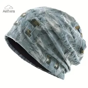 2026 New Arrival Unisex Vintage Letter Print Slouchy Beanie, Lightweight Brimless Elastic Stretch Skull Cap, Warm and Comfortable for All Seasons