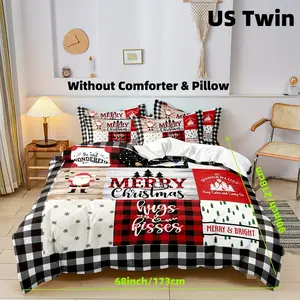 Modern Christmas Bedding Set Collection with Festive Digital Prints (1 Quilt Cover + 2 Pillowcases)