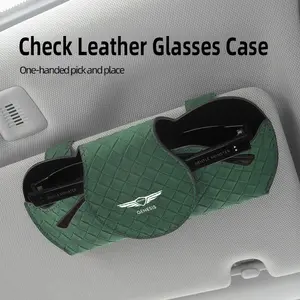 Car sun visor glasses bag leather wear-resistant sunglasses storage box For Genesis G70 G80 G90 GV80 GV70 GV60 GV90 Neolun	