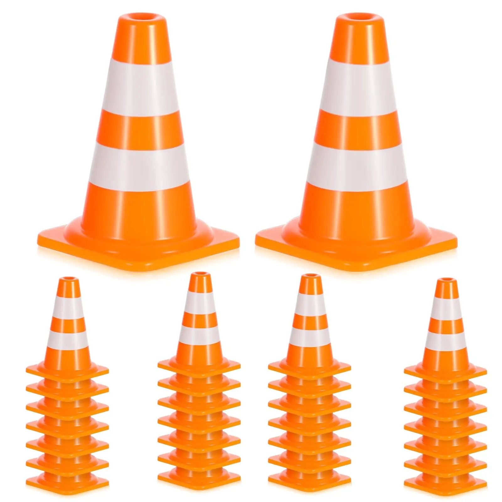 30pcs Mini Traffic Cones, DIY Toy Mini Cones, Roadblock Signs, Small Construction Cone, Traffic Caution Signs, High Visibility