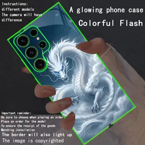 New LED Phone Case with Glowing Border, Compatible with Galaxy S26 Ultra to A15 5g, Fashionable Protective Cover, Unique Design, Daily Use