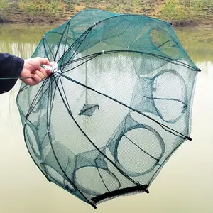 2025 1pc Foldable Hexagonal Fishing Net with 4/6/8/10 Holes - Portable, Collapsible, and Durable for Catching Minnow, Crayfish, Crabs Ideal Freshwater Saltwater