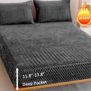 Fashion Deep Turtle Velvet Bedding Set, Soft Breathable, Wrinkle Resistant, King Queen Size, Perfect Fit, Breathable Sheets