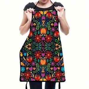 Mexican Ethnic Style Apron, 1pc Durable Apron, Perfect Kitchen Accessory for Cooking, Baking, Barbecuing