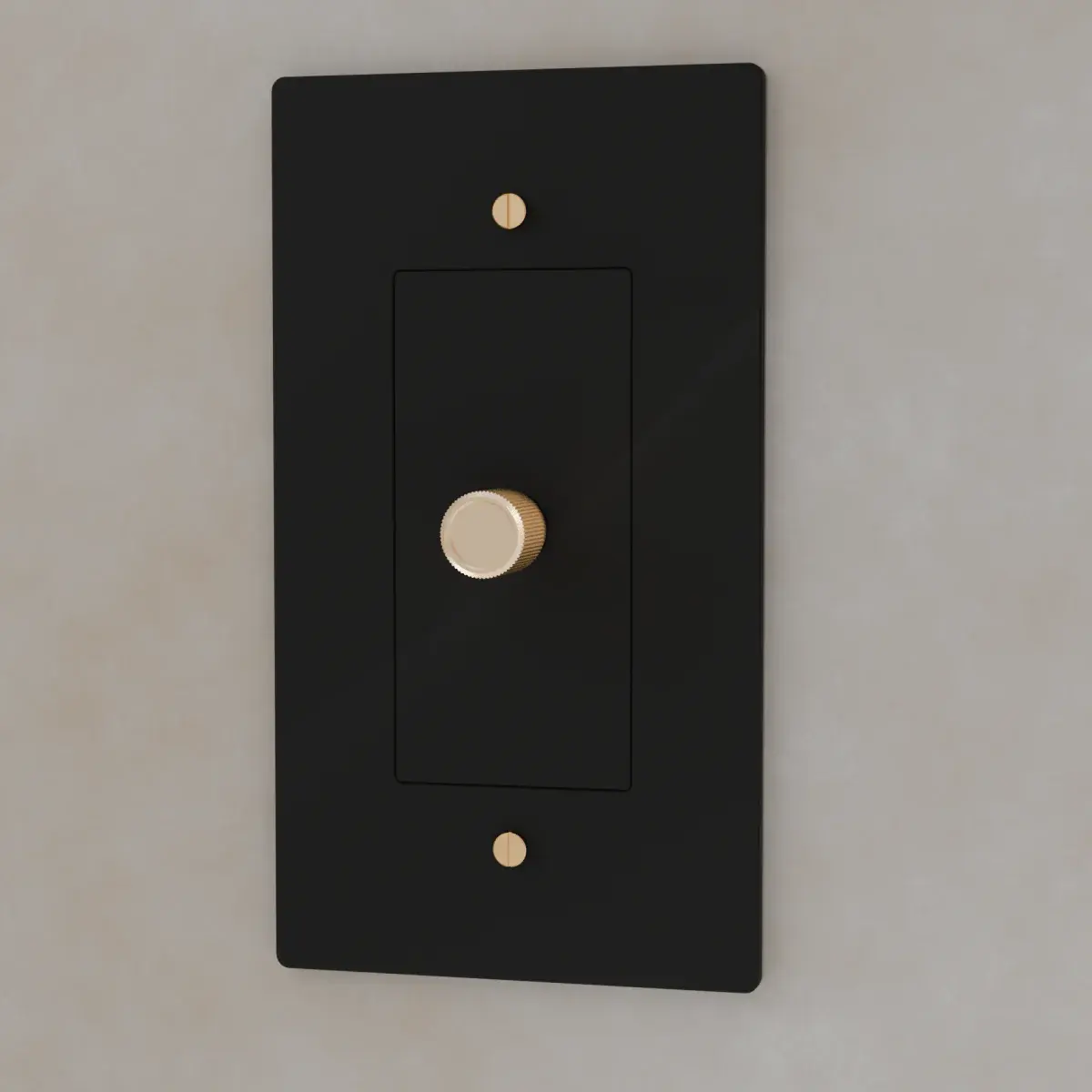 The Brass Rotary Dimmer Switch (1 to 5 Gang) - Night Black with Gold