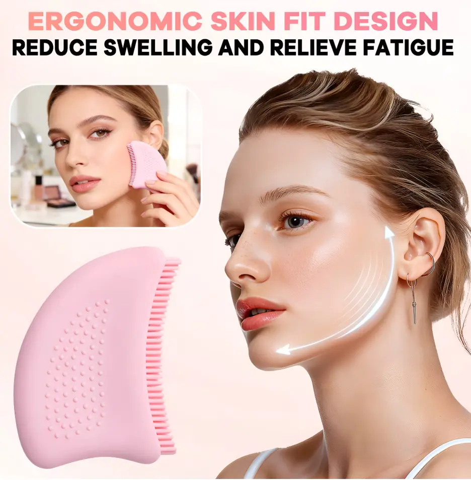 Silicone Facial Massage Brush,Face Sculpting and Jawline Sculptor Tool,Soft Silicone Comb for Lymphatic Drainage,Skin Lifting,and Relaxation