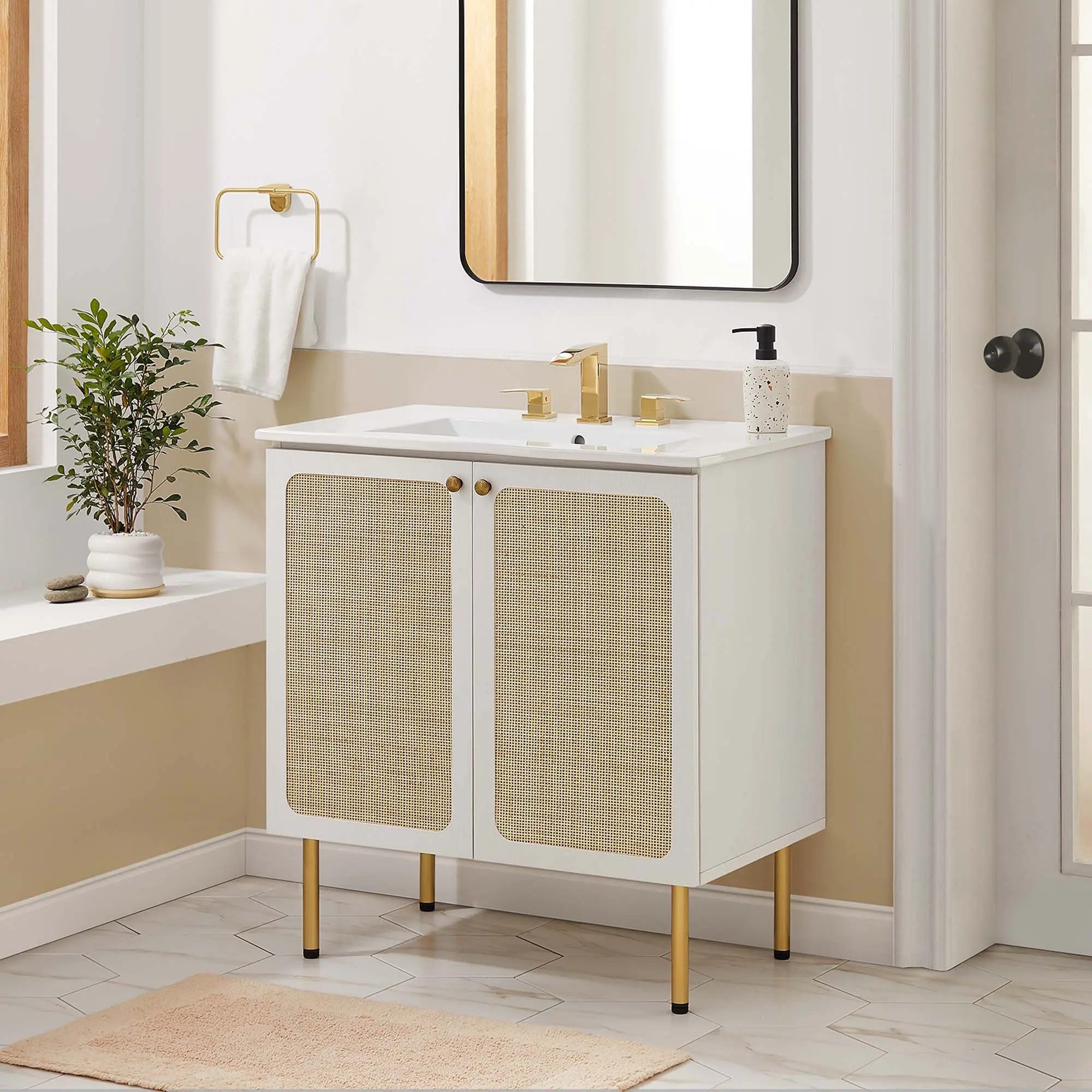 Chaucer 30" Bathroom Vanity Cabinet (Sink Basin Not Included) in White