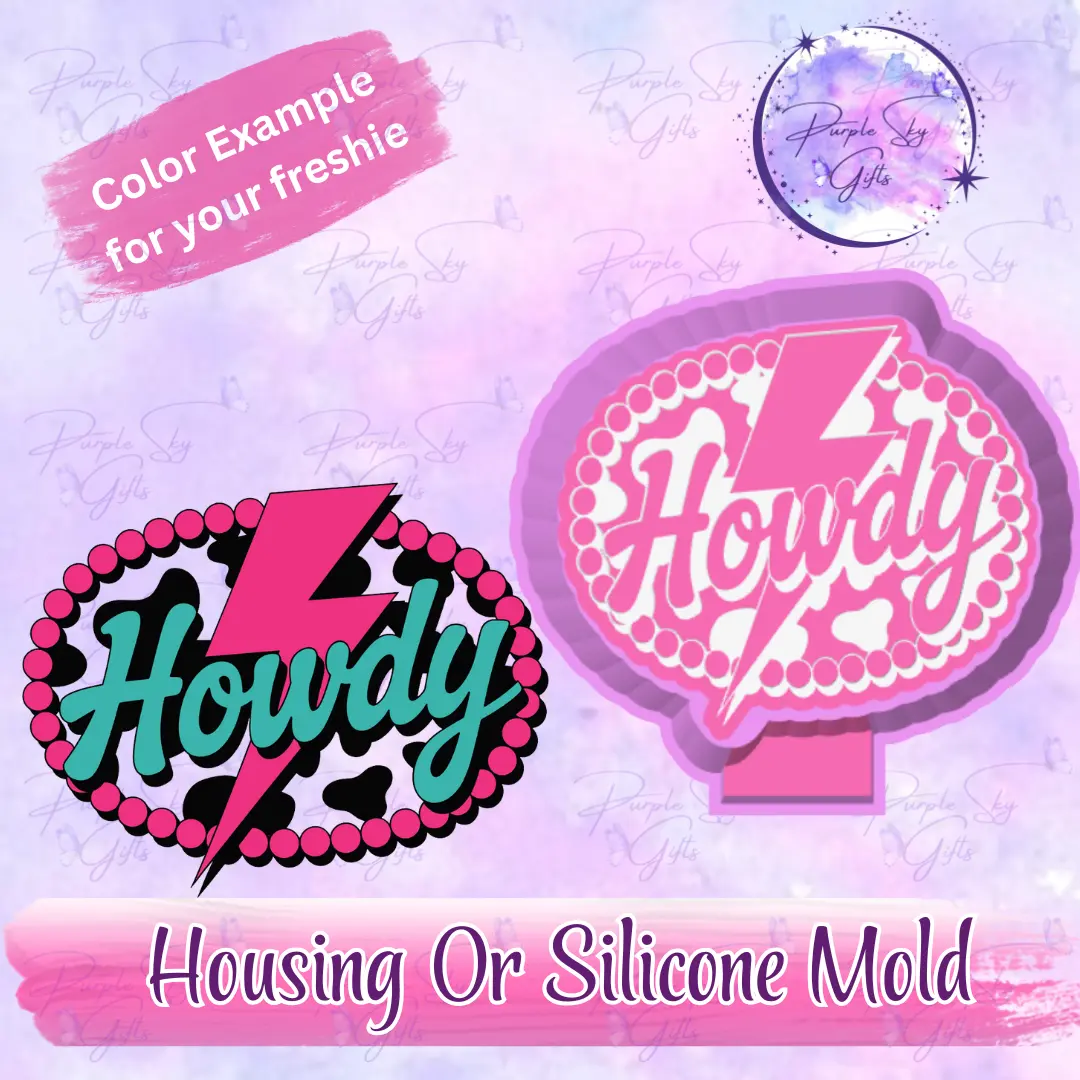 Cow Print Howdy Freshie Silicone Mold - DIY Candle & Soap Making Tool, Casting Wax, Paraffin Wax, Decorative, Replica Molding Moulds, Casting Wax Moulds, Decorative Molds Moulds
