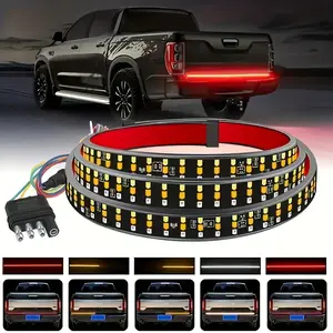 Tailgate light bar strip 60-inch Pickup Truck LED Tail Light Strip – Dual-Color Red & Amber Rear Accent Lighting, Ambient LED Strip for Pickups, Trailers, SUVs, and RVs bright full car kit arrow turn signal van