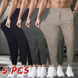 Men’s Summer 5-Pack Ice Silk Sports Pants – Moisture-wicking, smooth stretch fabric, perfect for outdoor activities and home relaxation