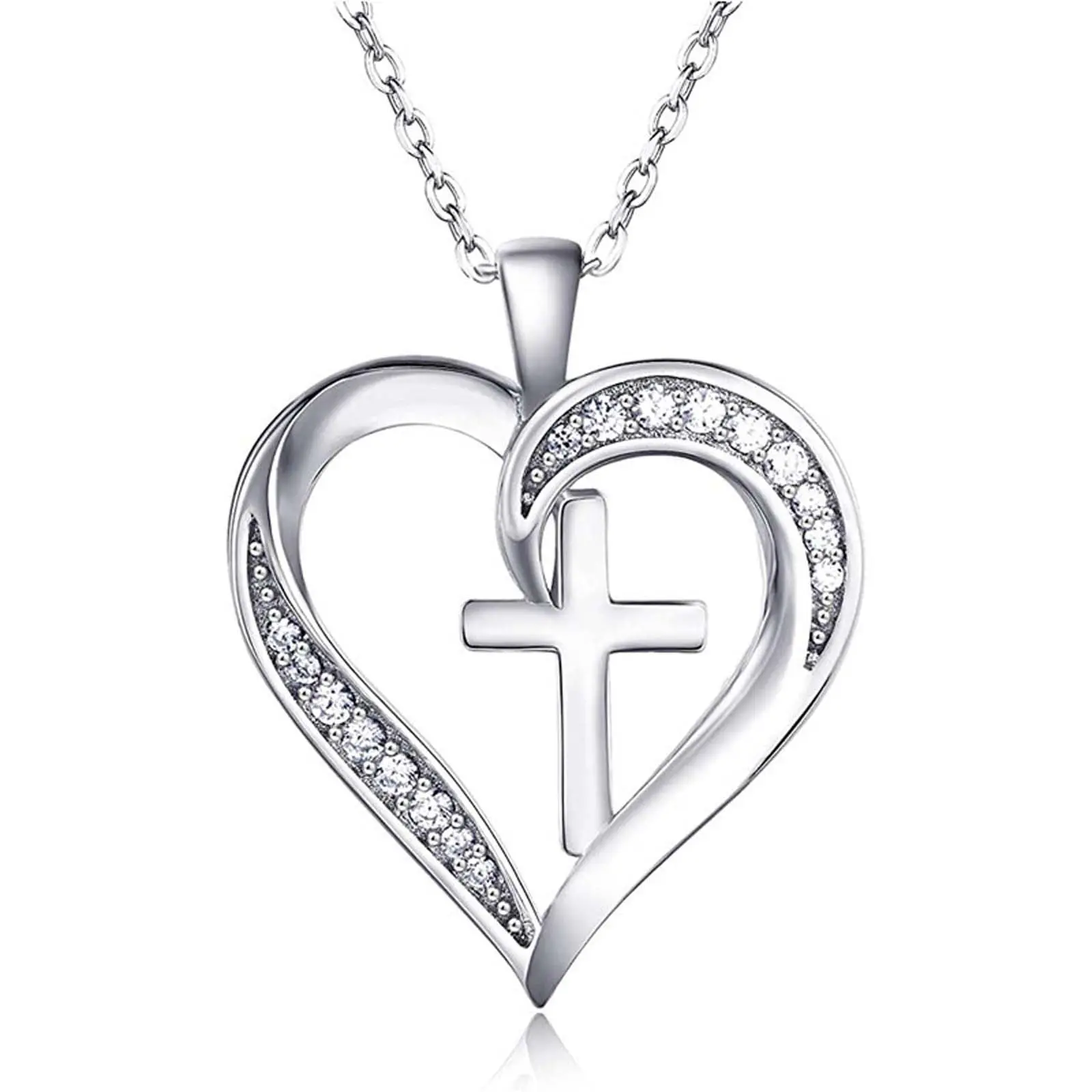 Zircon love cross necklace for women, niche design, daily versatile, couple gift, Mother's Day gift