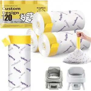 120 Count Automatic Cat Litter Box Liners Compatible with AutoScooper 11/12 and Similar Open Top Self Cleaning Litter Box, Heavy Duty Drawstring Cat Litter Bags, 25.19" x 11.8"