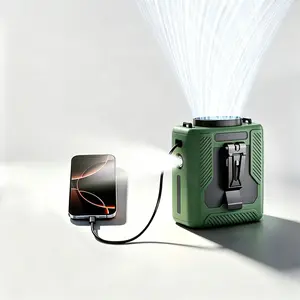 HOOYS Personal Waist Portable Rechargeable Fan, 6000mAh Battery Power bank, 5 Speeds 5300RPM Airflow, LED Light, Wearable Belt Fan for Outdoor, Jobsite, Farms, Traveling, Fishing summerwins