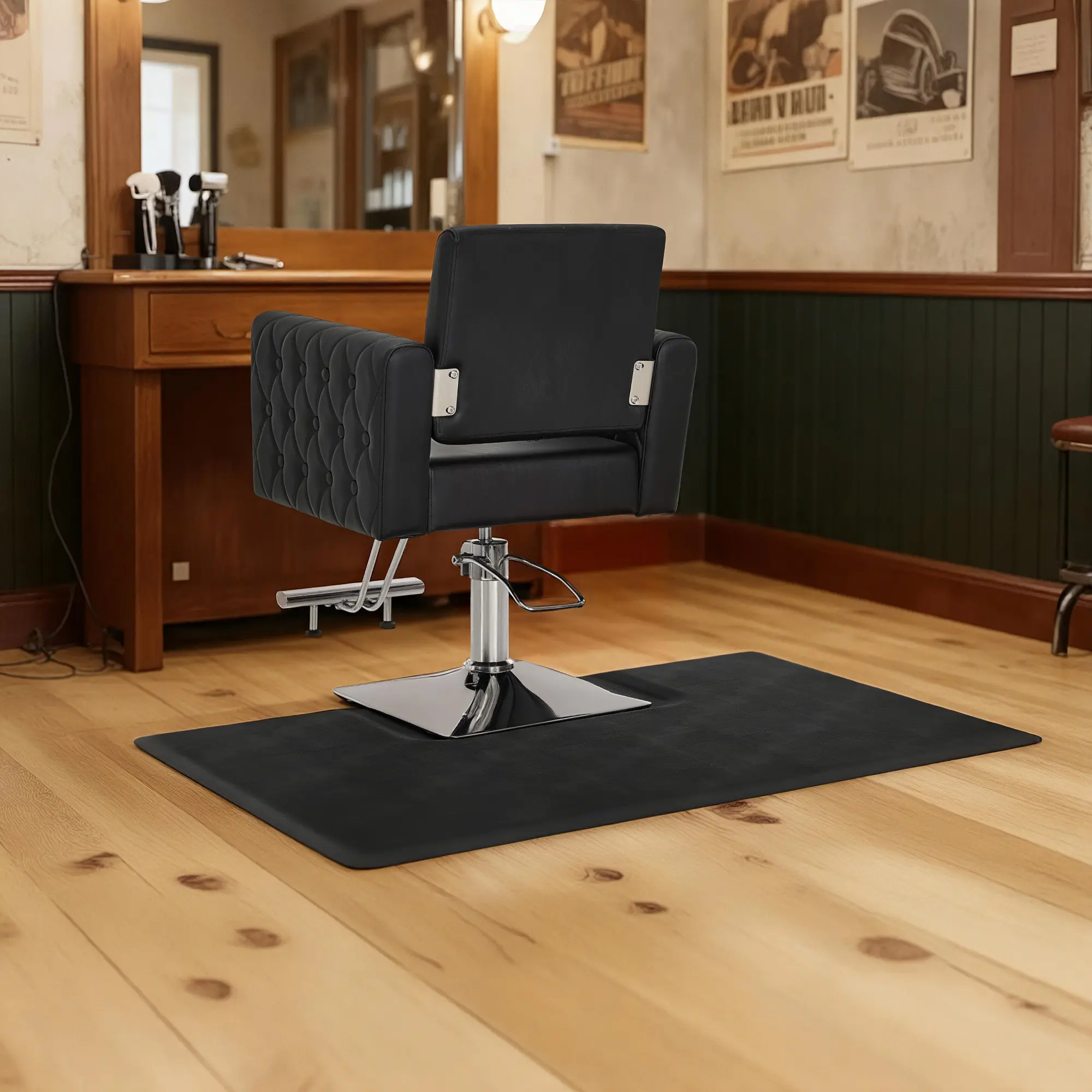 BarberPub 3×5 ft Anti-Fatigue PU Comfort Standing Mat for Square-Base Chairs, Barber Salon Equipment, Professional Furniture for Large Spaces 0095, Salon Furniture