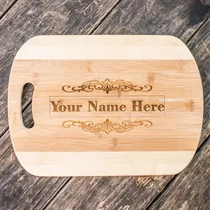 Customized Last Name Cutting Board 14''x9.5''x.5'' Bamboo