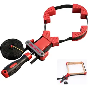 13 ft. Belt Band Clamp Strap Clamp for Woodworking, Quick Release Frame Clamps with 90- Corner Pieces