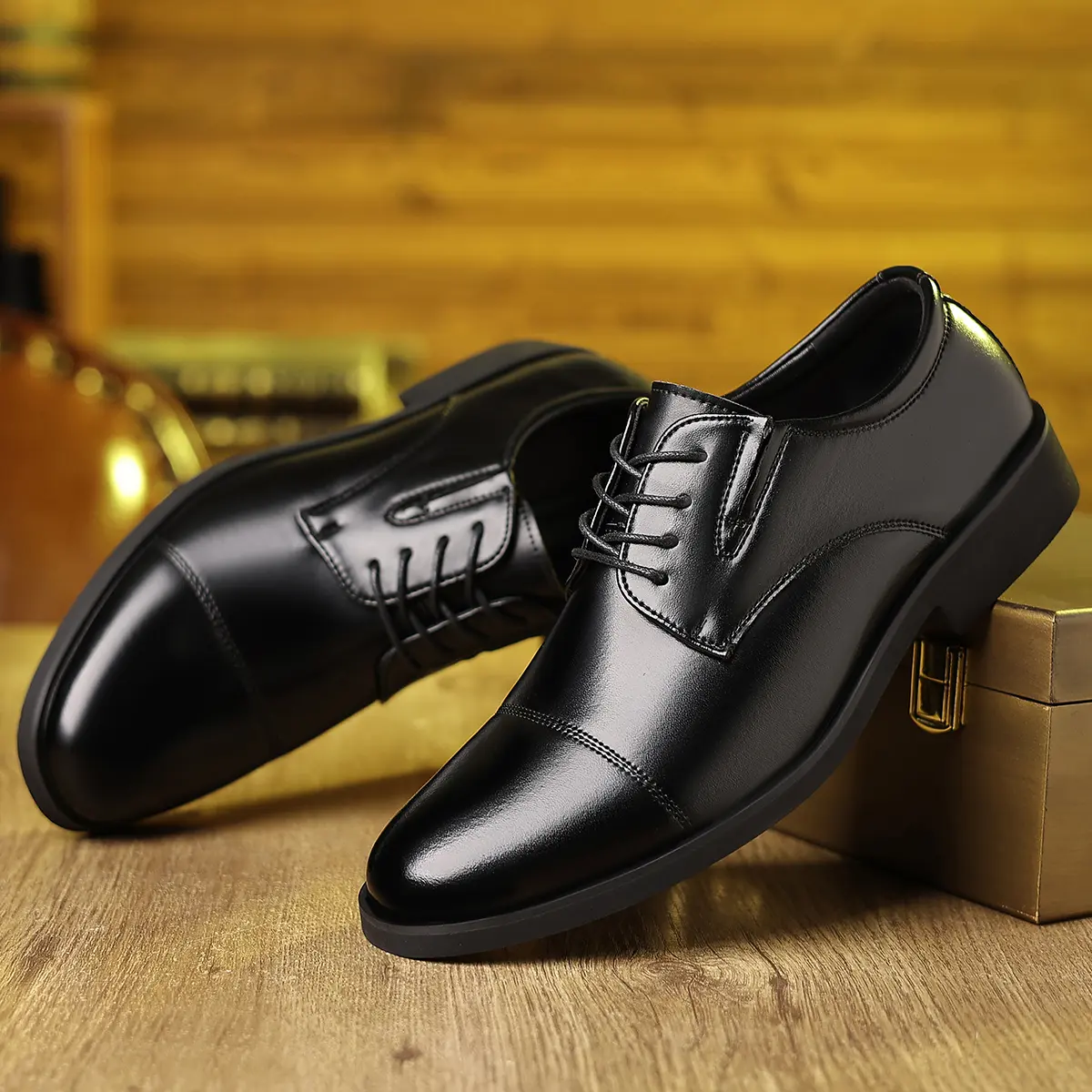 Men's Dress Shoes Classic Business Casual Oxford Shoes Premium Look Lace Up Leather Formal Shoes