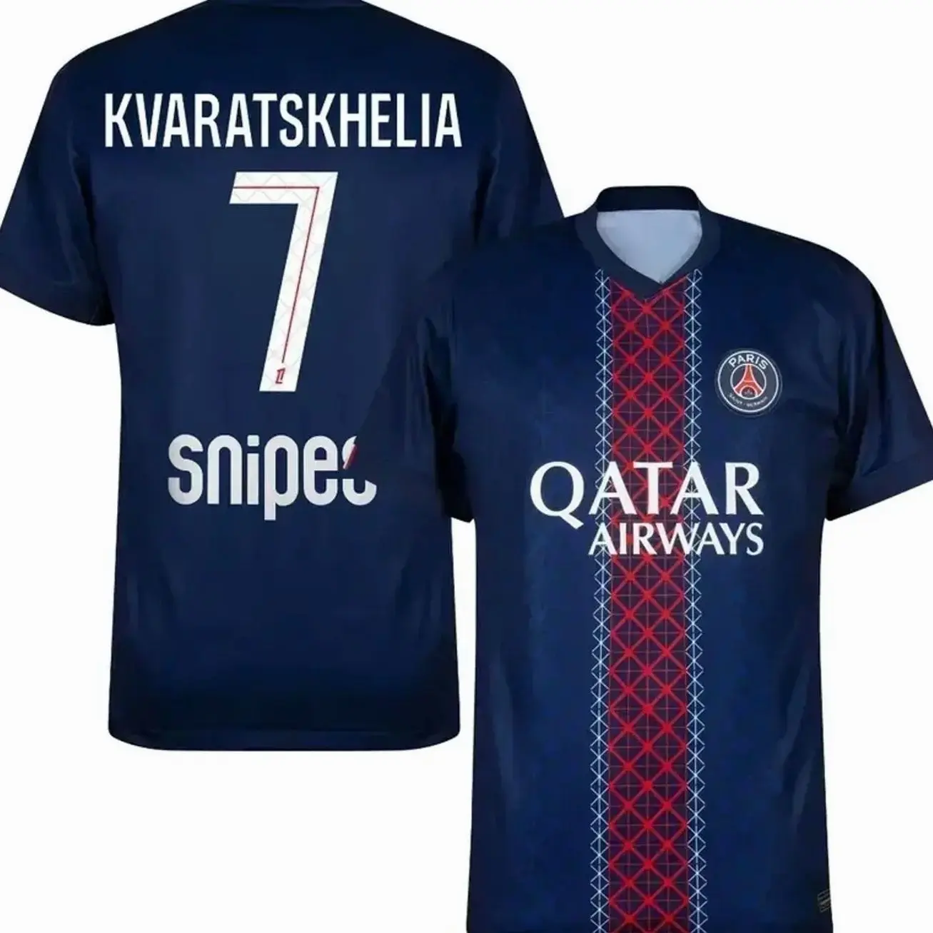 Kvaratskhelia 7 Soccer Jersey Navy Unisex Football Fan Shirt 2025 2026