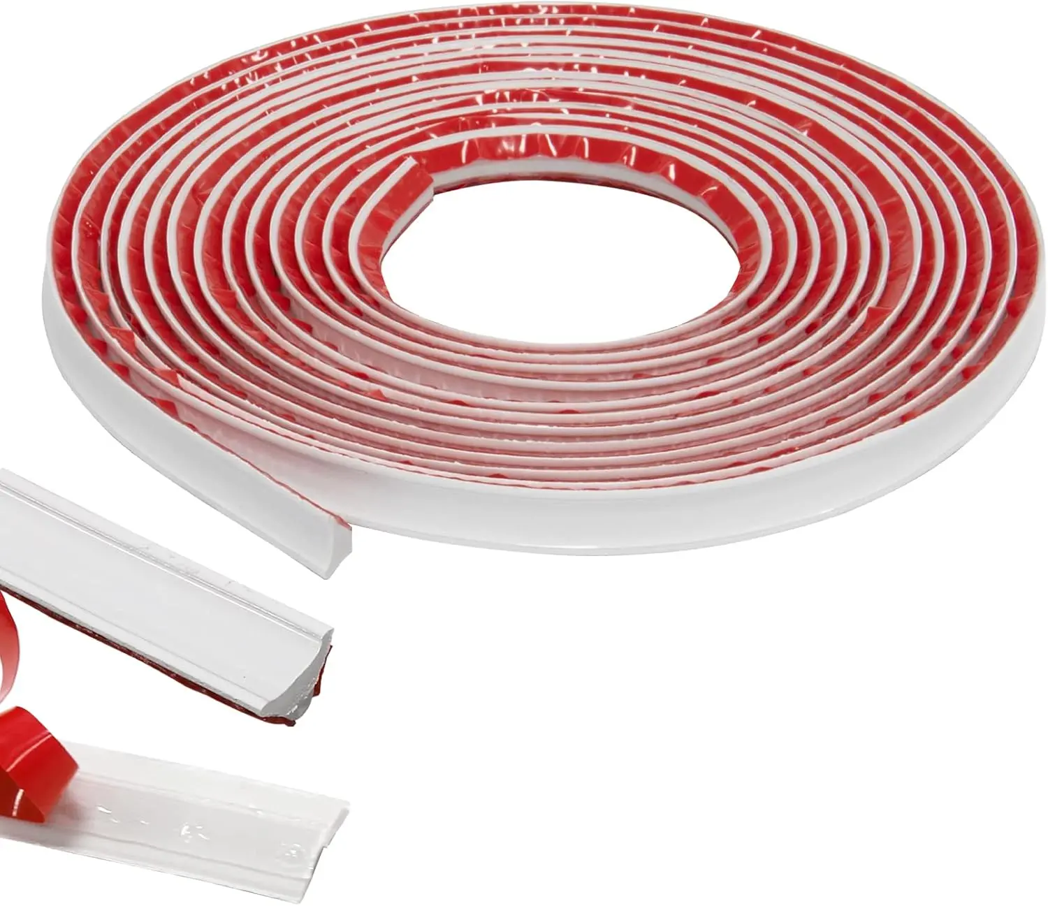 Flexible Trim Caulk Strip Wall Moulding Trim, 1/2 in x10 Ft Peel and Stick Trim for Wall Corner Deco, Ceiling, Backsplash Tile Edge, Countertops, Baseboard, Floor(White)