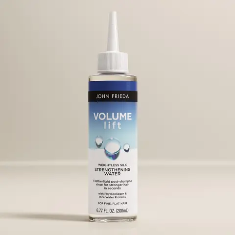 John Frieda Volume Lift Weightless Silk-Strengthening Liquid Haircare, Post-Shampoo Glossy Rinse for Fine/Flat Hair - Silky, Smooth Repair Treatment, 6.77 Oz