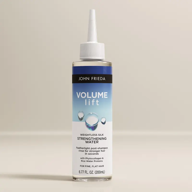 John Frieda Volume Lift Weightless Silk-Strengthening Liquid Haircare, Post-Shampoo Glossy Rinse for Fine/Flat Hair - Silky, Smooth Repair Treatment, 6.77 Oz