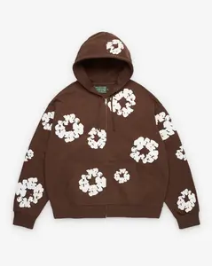 (SS26) Denim Tears Cotton Wreath Zip Hoodie 'Dark Brown'