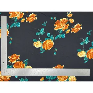 Liverpool Knit Floral Print Fabric - Soft and Versatile Fabric for Various Designs and Textures
