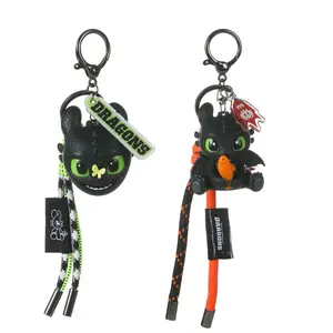 How to Train Your Dragon Night Fury Toothless Keychain Glow in the Dark Mini Dragon Pendant with Moving Wings Trendy Bag Charm Car Ornament Keychain Gift Christmas Gift Birthday Peripheral