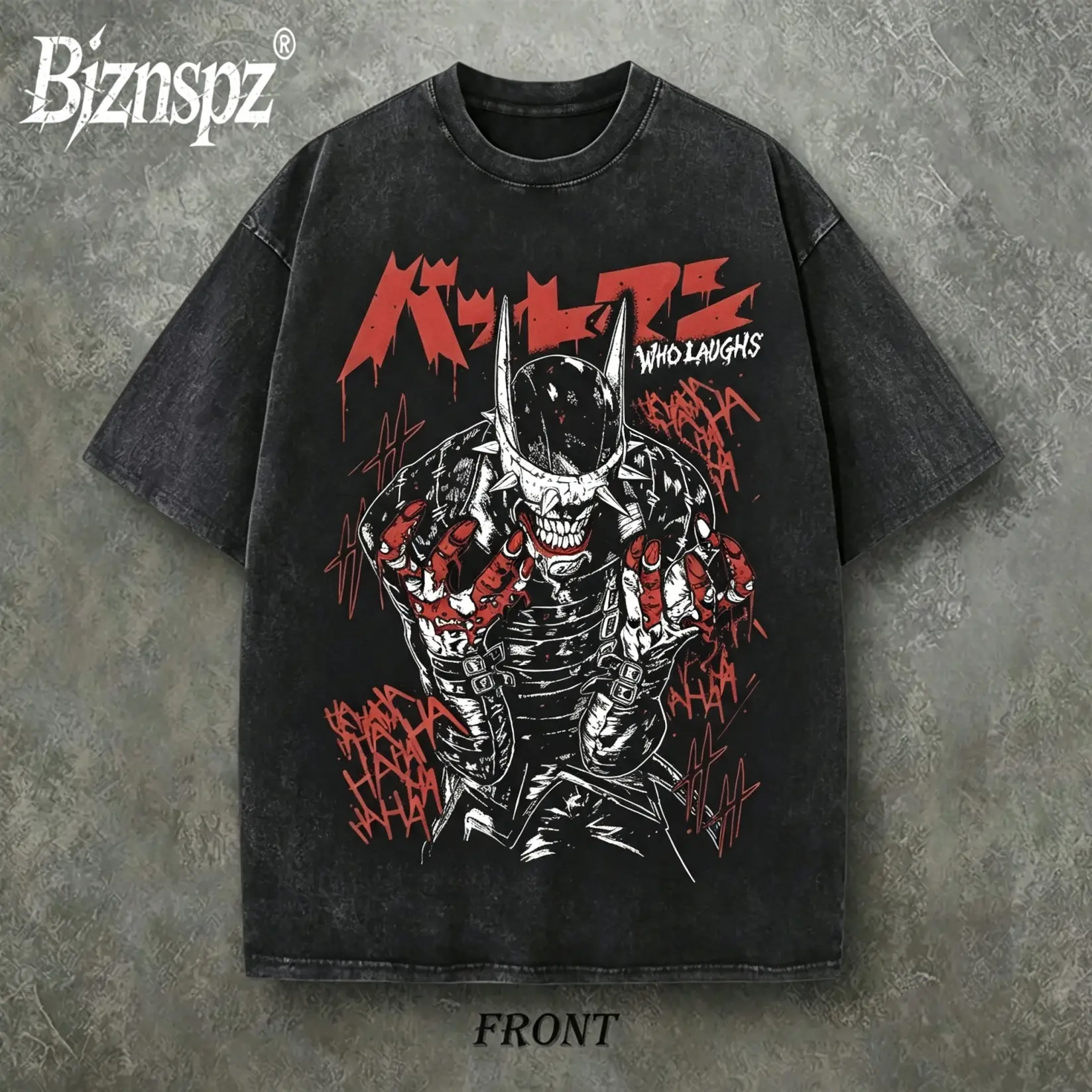 The Batman Who Laughs Graphic T-Shirt, Vintage Acid Wash Tee, Heavyweight Oversized Pullover, TikTok Shop Dark Anime Streetwear Gift
