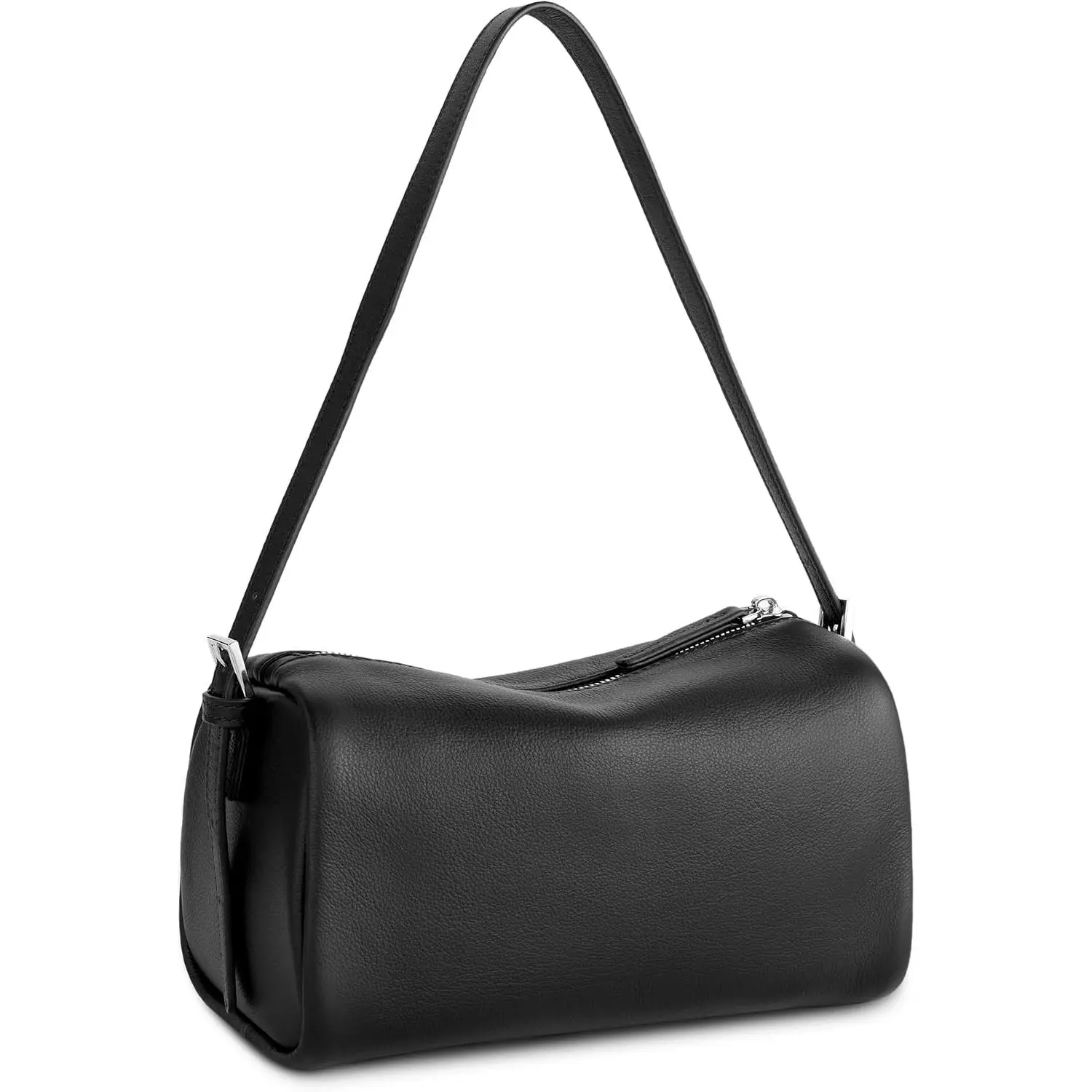 Befen Women's Classic Full Grain Genuine Leather Plain Barrel Silhouette Mini Crossbody Bag - RFID Safe Hobo Shoulder Bag with Dual Straps, Travel, Zipper, Cow Hide Women's Crossbody & Shoulder Bags