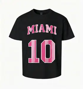 Pyur Sport Graphic Tee for Men Women Soccer Miami 10 Graphic T-Shirt - Bold Pink Jersey Print, Short-Sleeves, Trendy Sports-Inspired Style, Unisex Casual Streetwear Summer Top for Fans  gift springglowup,summervibes, Shortsleeve, Cotton