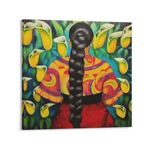 Calla Lily Art Canvas Painting Mexico Chicano Latin American Art El Salvador Guatemala Ar Decor Poster