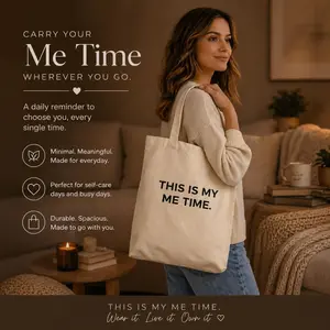 This Is My Me Time tote bag | canvas book bag, self care slogan