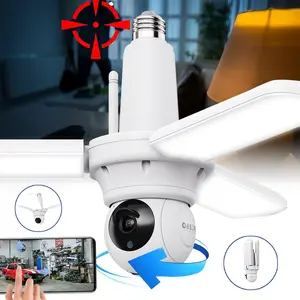 30W Indoor LED Garage Light with Wi-Fi Security Camera – 3000 Lumens, 360° PTZ Auto Tracking, Motion Sensor Cam, Color Night Vision, Works with Alexa