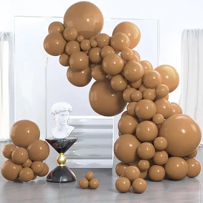 PartyWoo Light Brown Balloons 85 pcs Different Sizes of 18 12 10 5 Inch Caramel Brown Tan Boho Neutral Latex Balloon Arch Kit Garland for Birthday Wedding Baby Shower Party Decorations Brown-F10