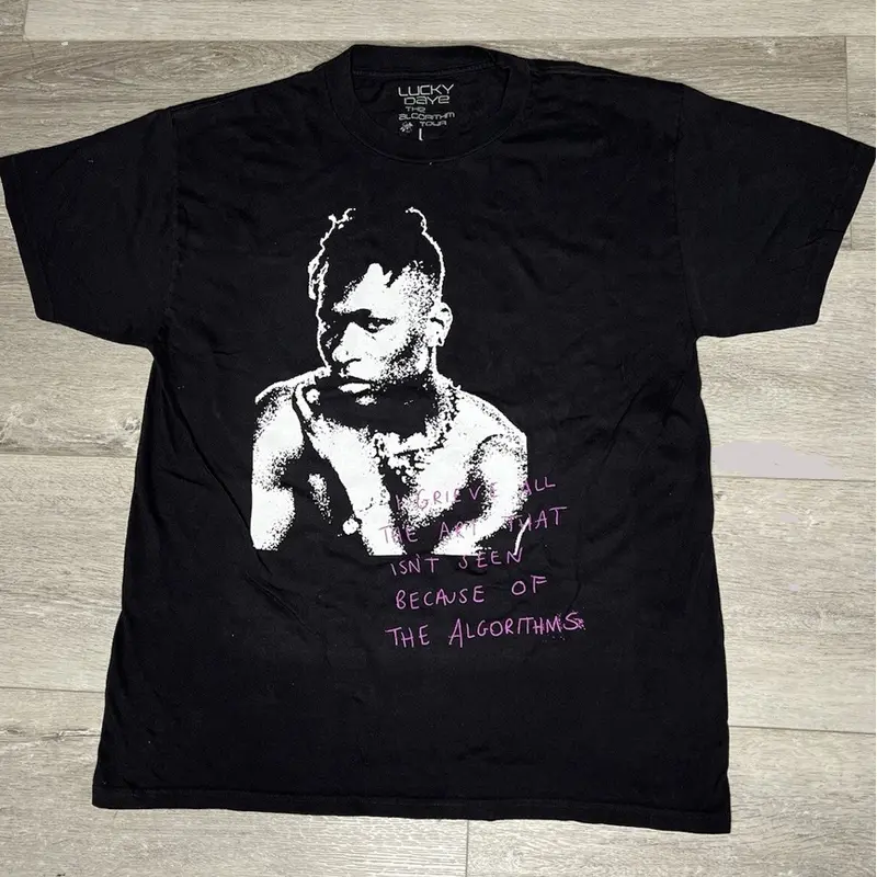 2024 Lucky Daye The Algorithm Tour Shirt Official Merch Black 8-27 Concert Tee