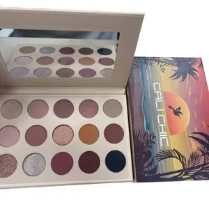 Cali Chic Women Eyeshadow Palette Matte Metallic Makeup Powder 15 High Pigment Smooth Blend Glitter Vegan Cruelty-Free Travel-Friendly Cosmetic