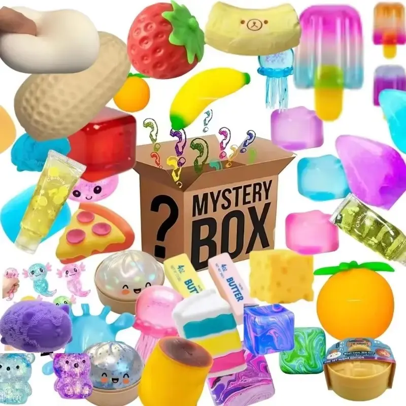 Surprise Box Toys Assorted Squishy Figures Novelty Stress Relief Blind Box Fun Mystery Fidget Toy Slow Rebound Toys