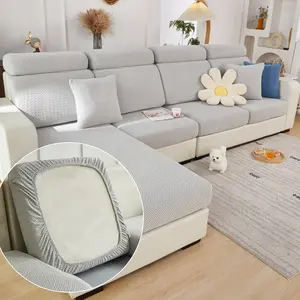 Couch Cushion Covers for Sofa Couch Covers Wear-Resistant Universal Sofa Cover Stretch for Sectional Slipcovers (Texture-Light Gray,Large Single Seat Cover)