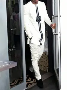 Muslim Ethnic Clothing New African Men's Casual Dress Set, Traditional Style, Comfortable Fit, Perfect for Daily Wear