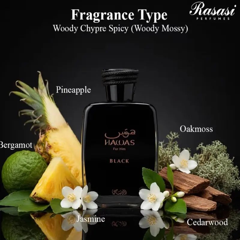 Rasasi Hawas Black Eau de Parfum (3.4 oz / 100ml) – Men's Cologne