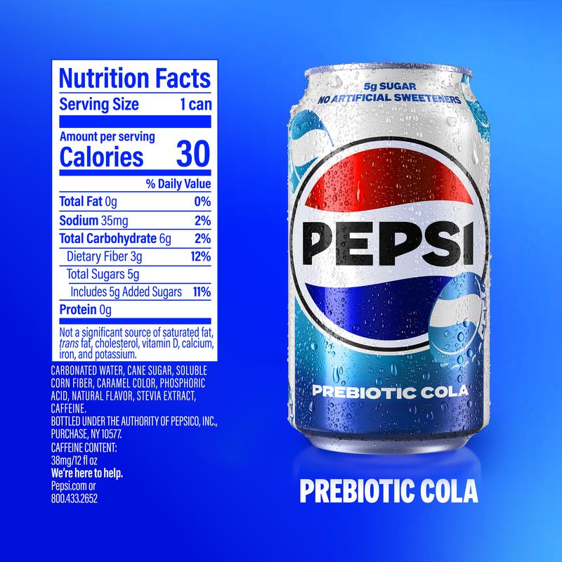 PEPSI Prebiotic Cola and PEPSI Prebiotic Cherry Vanilla Cola, 12 Fl Oz Cans (Pack of 8) and Socks