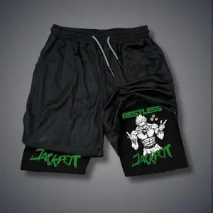 Jujutsu Kaisen Double-Layer Sports Shorts Graphic Shorts Black Shorts Camo Shorts Streetwear Shorts Men Outfits Men Short Shorts Vacation Outfits Shorts