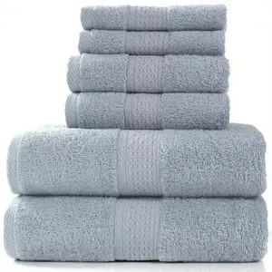 Bath Towel Washcloth Cotton Towel Solid Color Soft Absorbent Towels Multipurpose Use for Hotel Bathroom