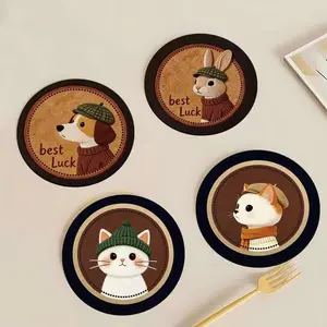 Coffee Retro Tea Mat, Absorbent Non-Slip Placemat, Heat Resistant, High Temperature Insulation, Algae Mud Cup Mat